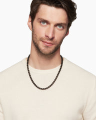 Box Chain Necklace with Stainless Steel and Sterling Silver, 7.3mm