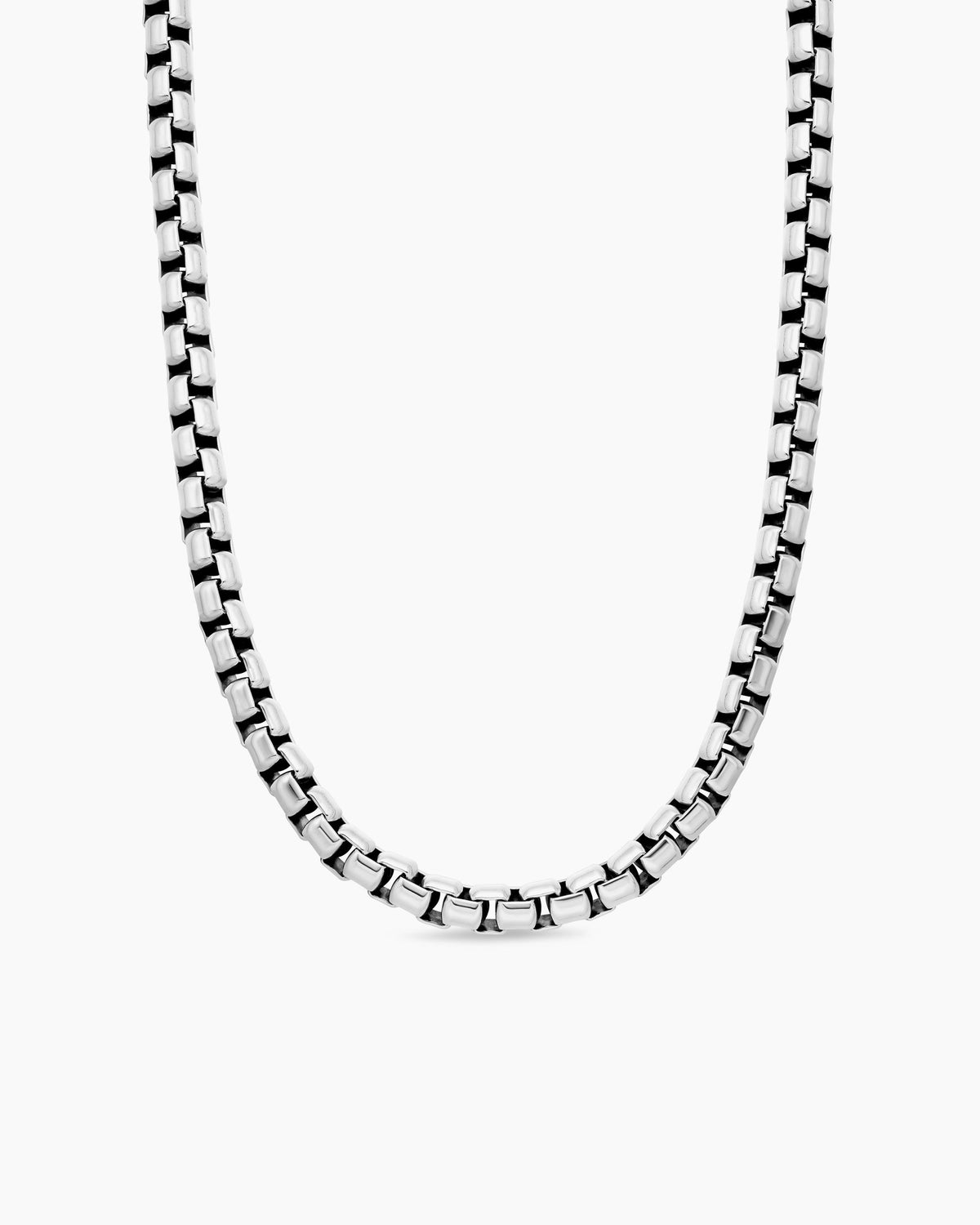 Box Chain Necklace in Sterling Silver, 7.3mm