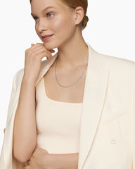 Box Chain Necklace in 18K White Gold, 1.7mm