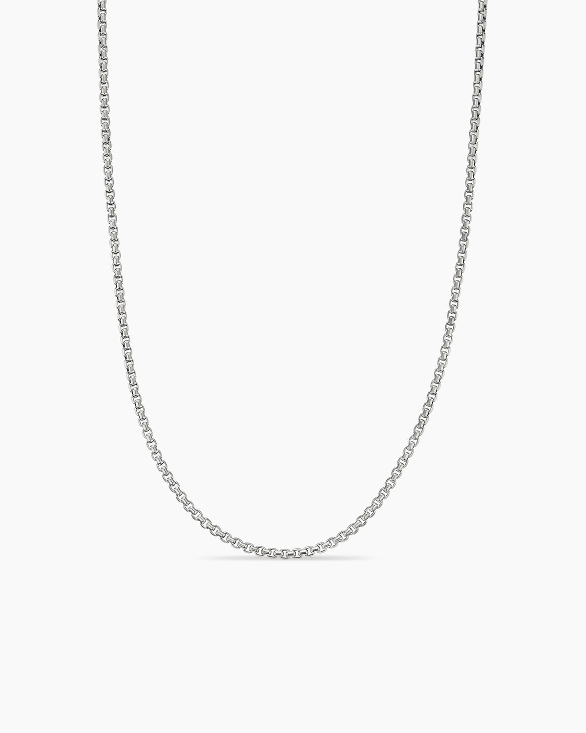Box Chain Necklace in 18K White Gold, 1.7mm
