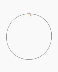 Box Chain Necklace in Sterling Silver with 14K Yellow Gold Accent, 1.7mm