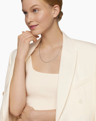 Box Chain Necklace in Sterling Silver with 14K Yellow Gold Accent, 1.7mm