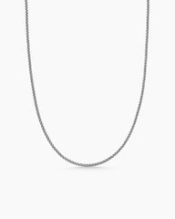 Box Chain Necklace in Sterling Silver with 14K Yellow Gold Accent, 1.7mm