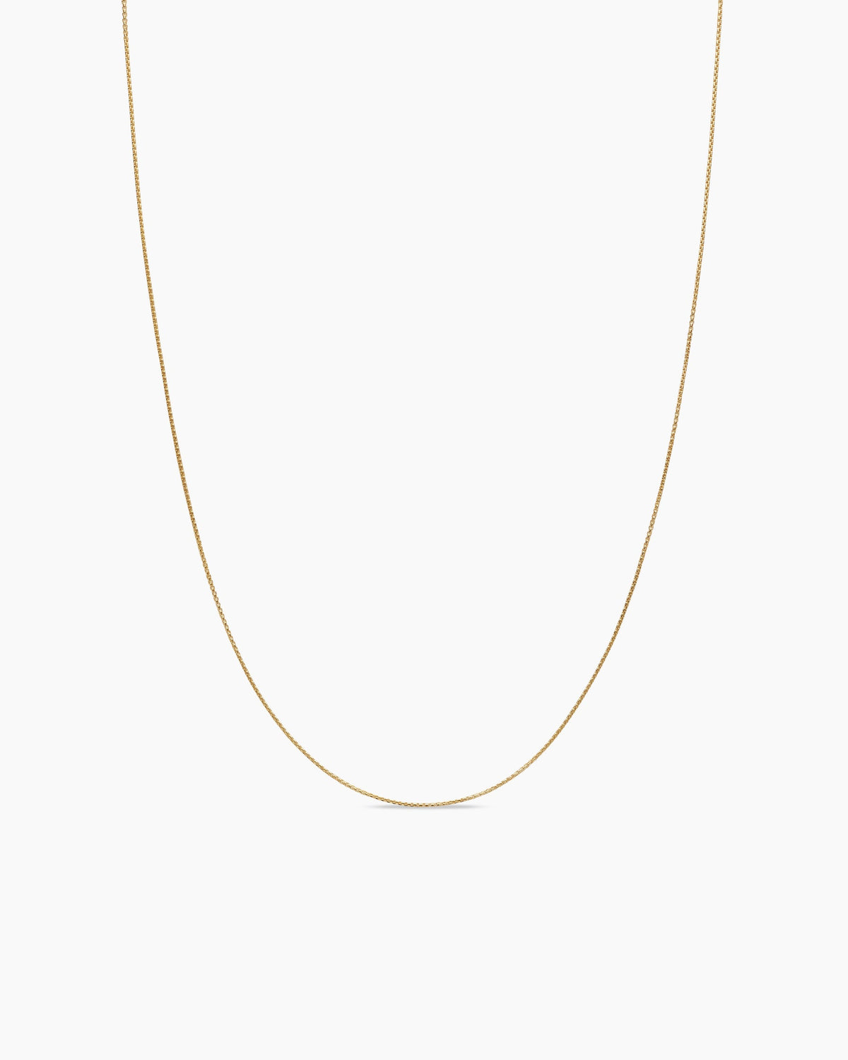 Box Chain Necklace in 18K Yellow Gold, 1mm