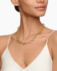 Oval Link Chain Necklace in 18K Yellow Gold, 16mm