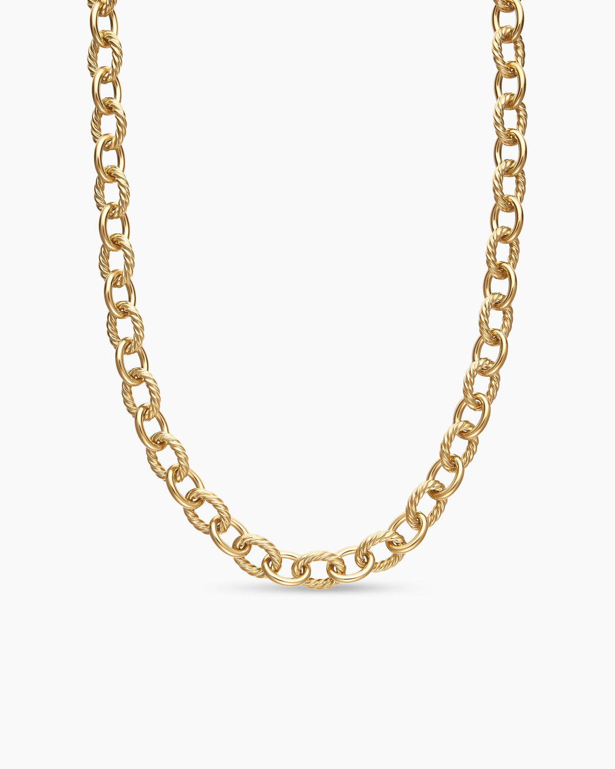 Oval Link Chain Necklace in 18K Yellow Gold, 16mm