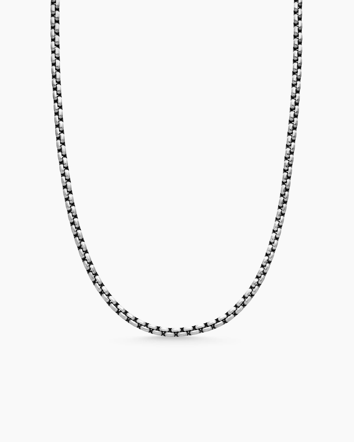 Box Chain Necklace in Grey Titanium, 3.6mm