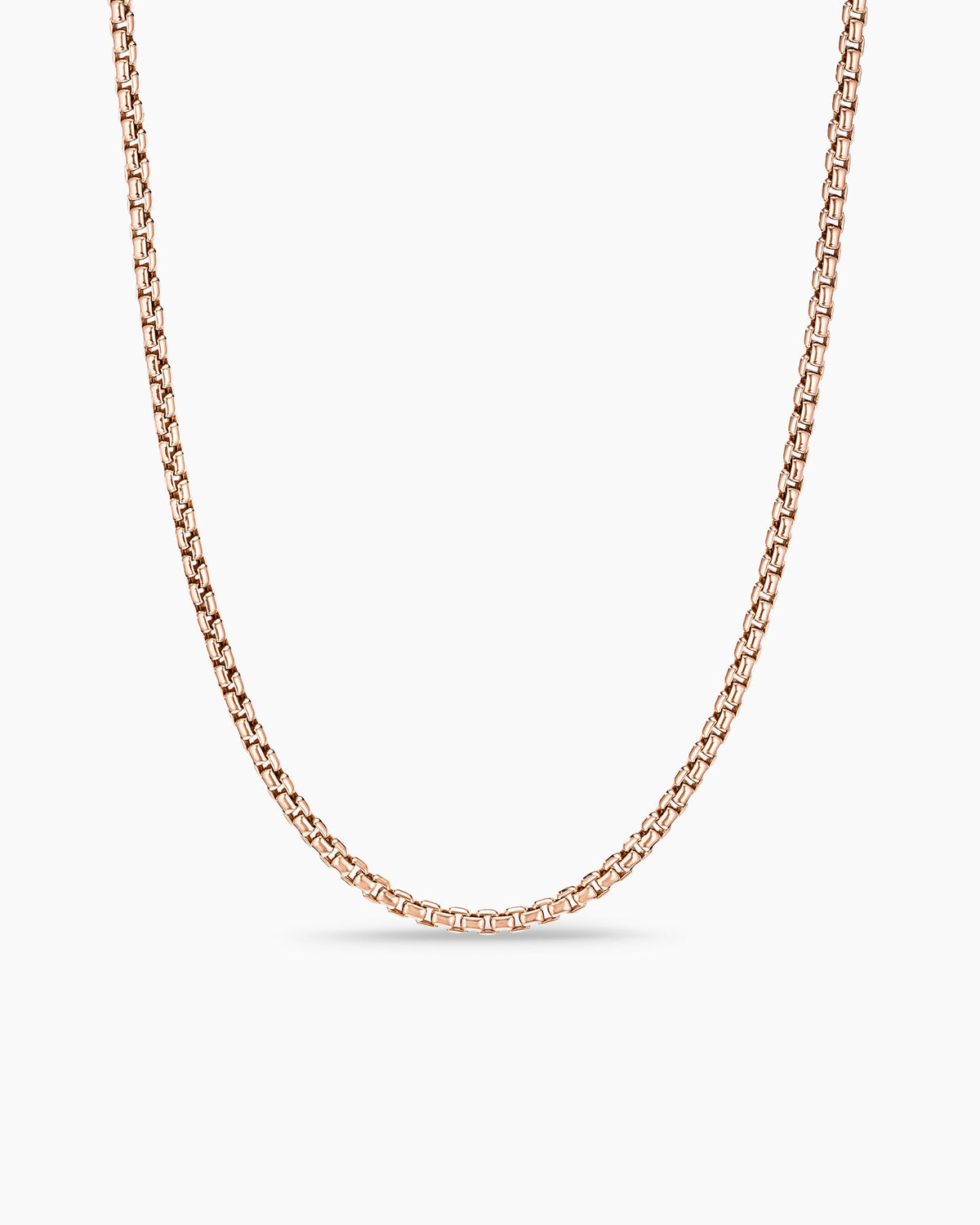 Box Chain Necklace in 18K Rose Gold, 2.7mm