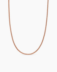 Box Chain Necklace in 18K Rose Gold, 2.7mm