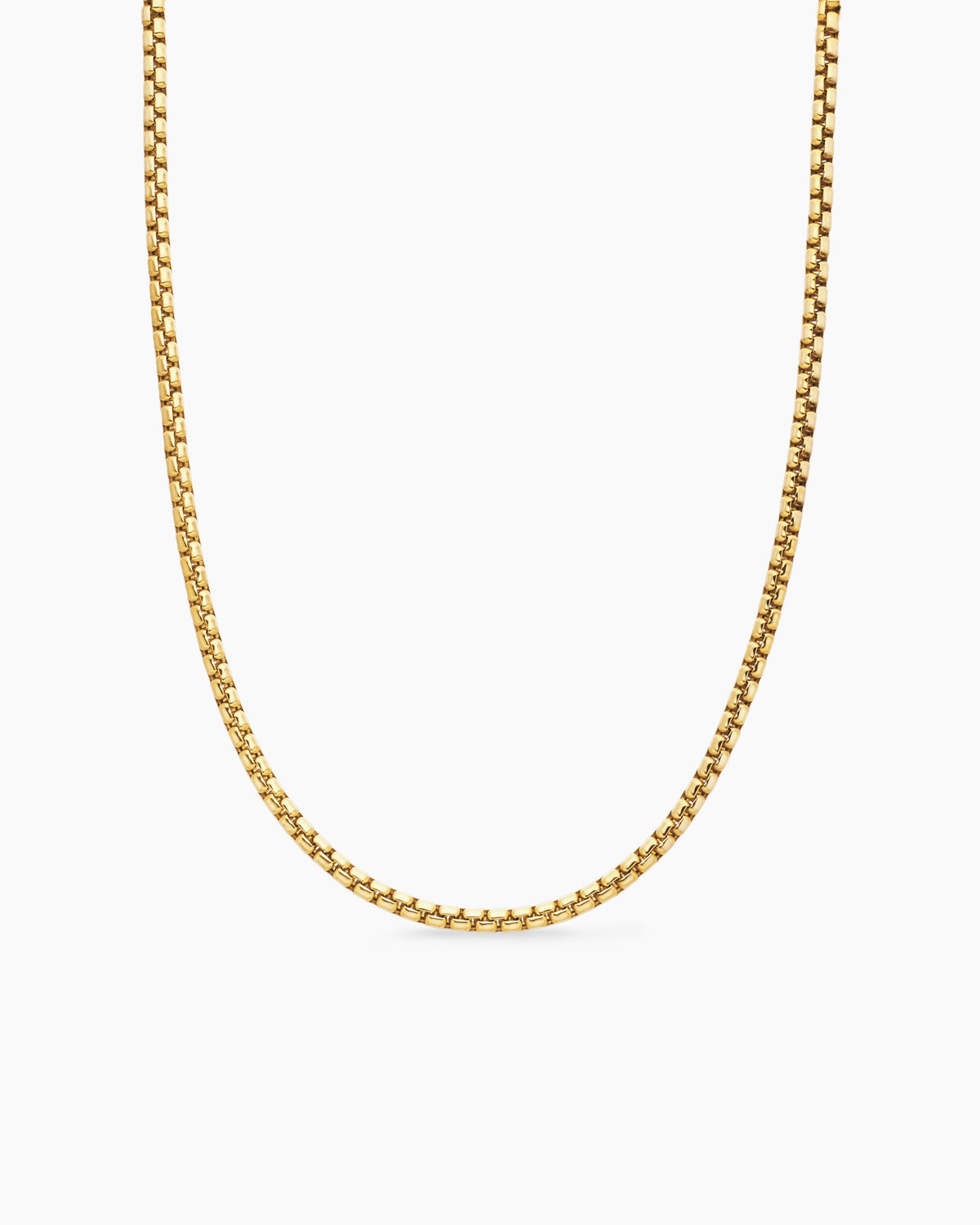 Box Chain Necklace in 18K Yellow Gold, 3.4mm