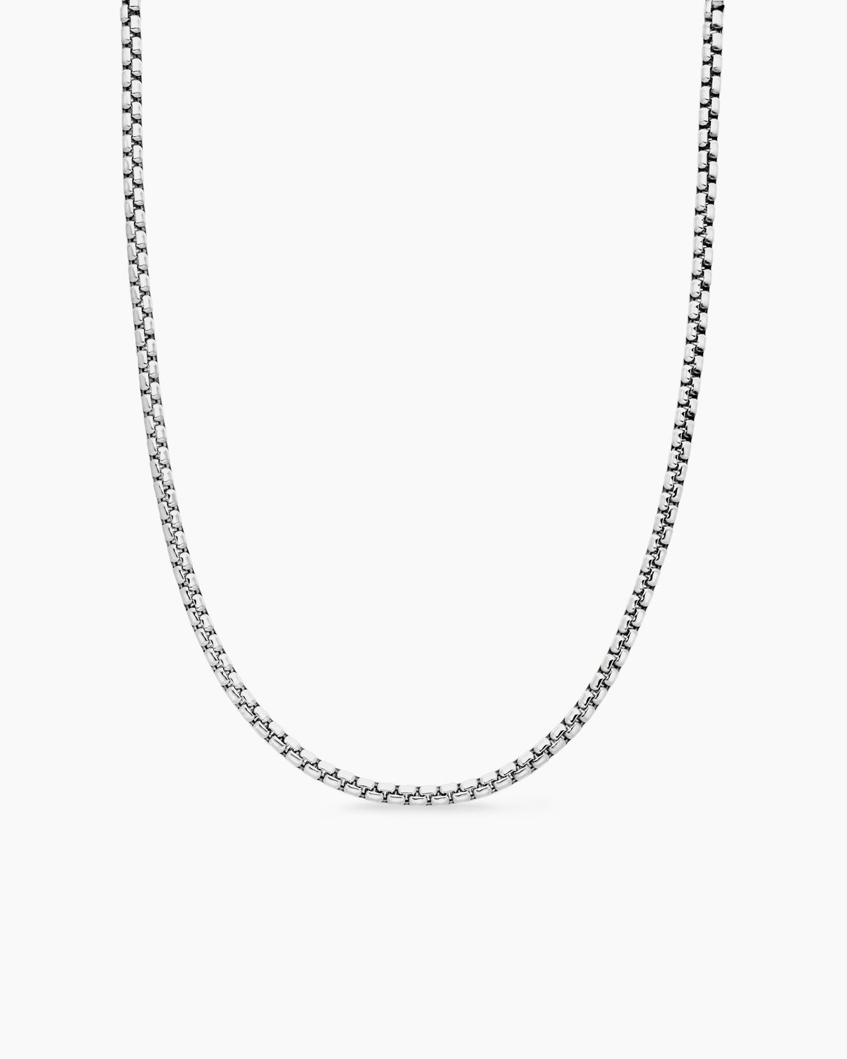 Box Chain Necklace in 18K White Gold, 3.4mm