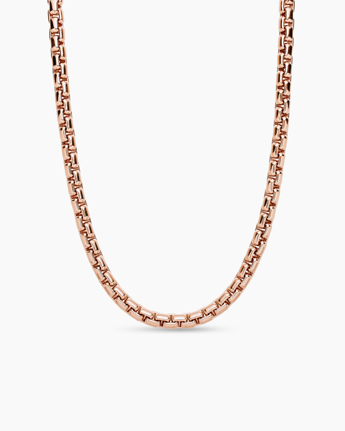 Box Chain Necklace in 18K Rose Gold, 7.5mm