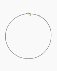 Box Chain Necklace in Sterling Silver with 14K Yellow Gold Accent, 1.7mm
