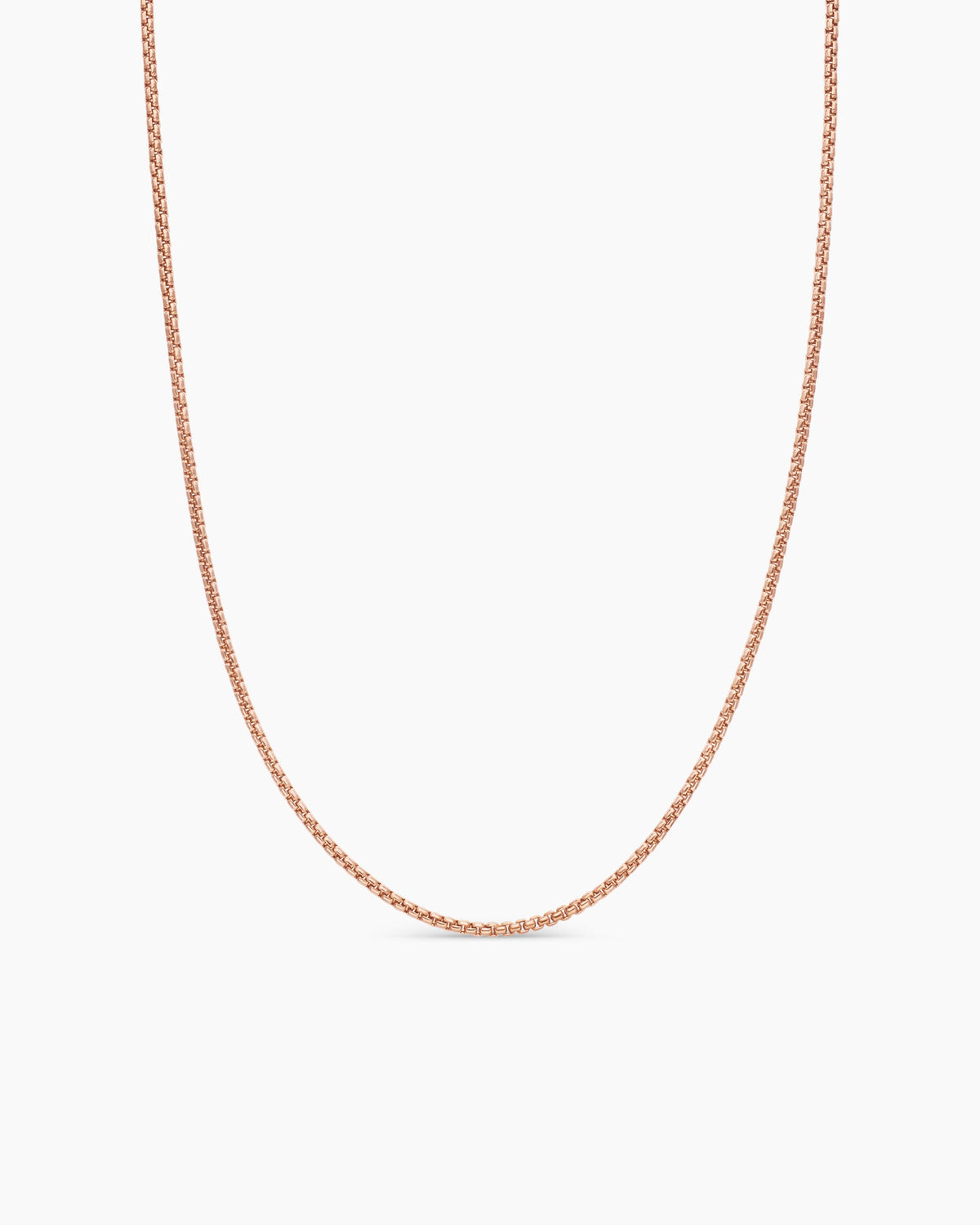 Box Chain Necklace in 18K Rose Gold, 1.7mm