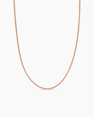 Box Chain Necklace in 18K Rose Gold, 1.7mm
