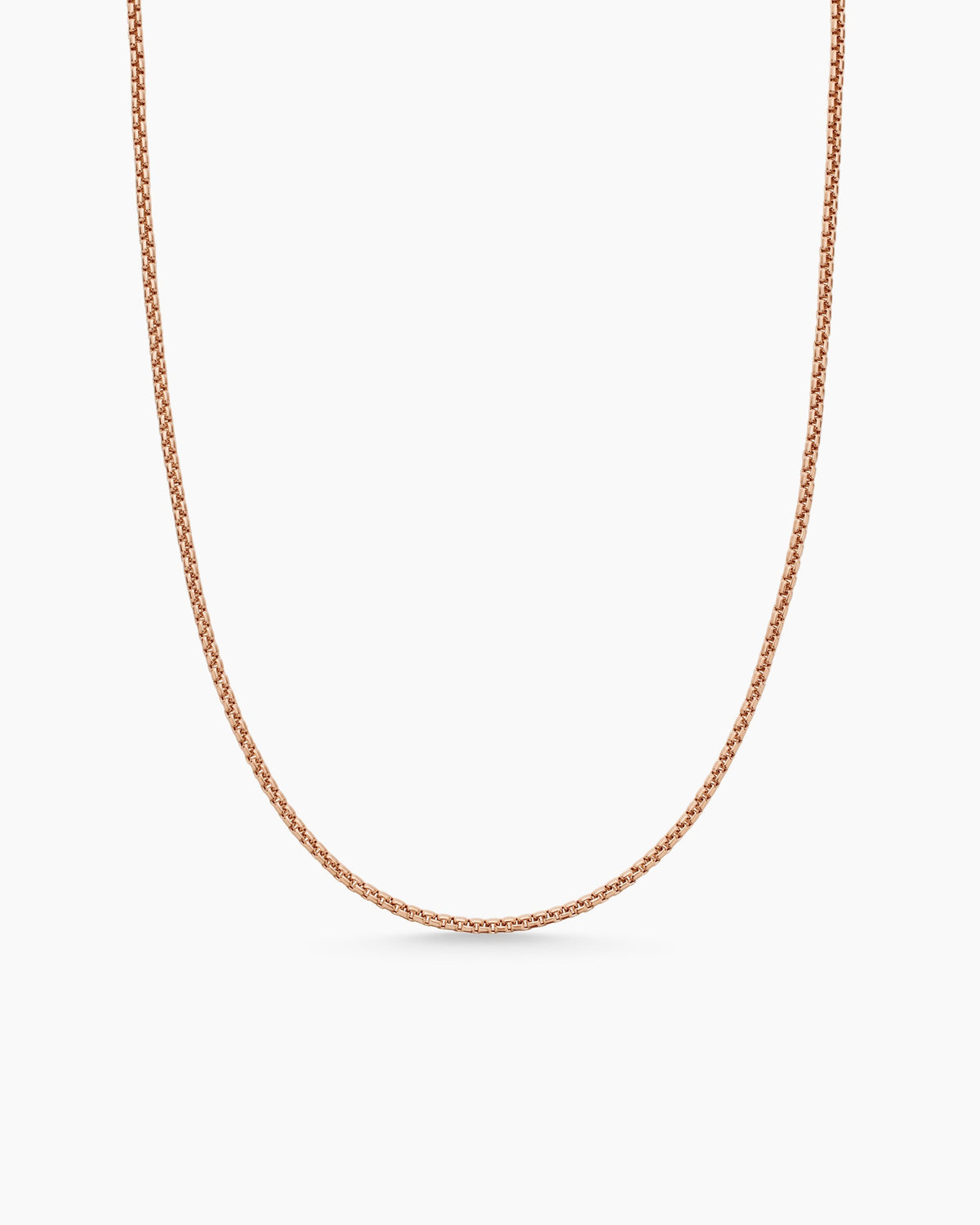 Box Chain Necklace in 18K Rose Gold, 1.7mm