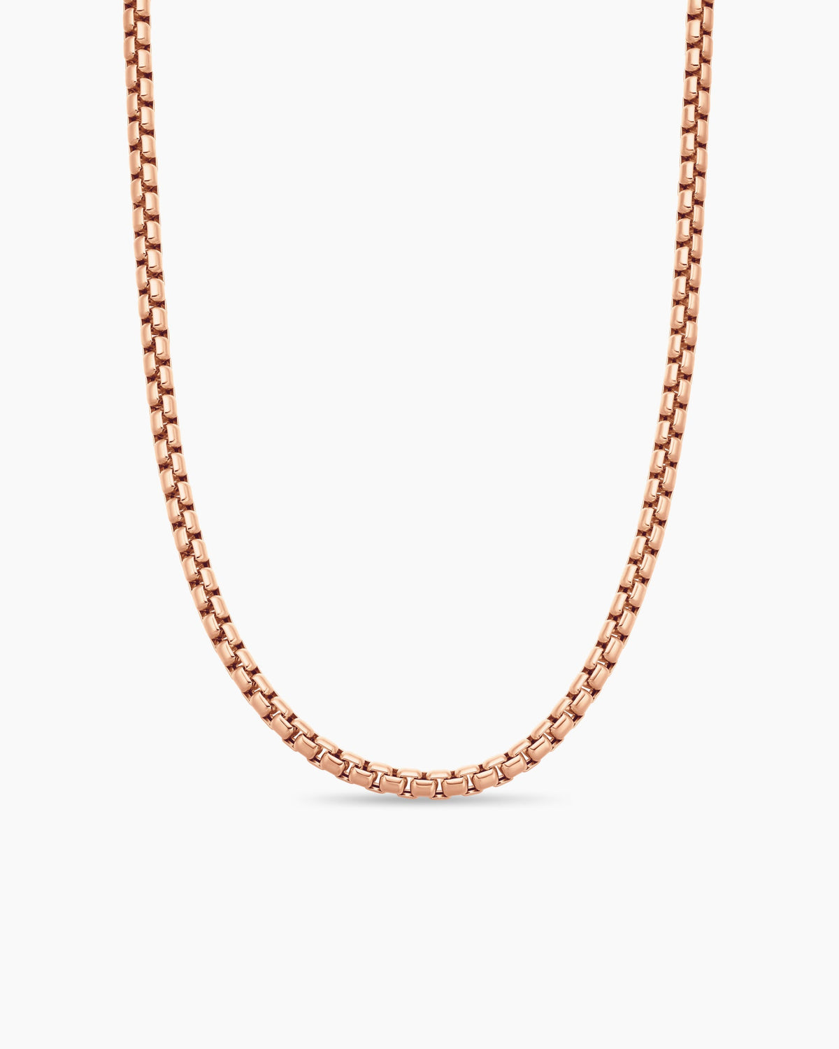 Box Chain Necklace in 18K Rose Gold, 5mm