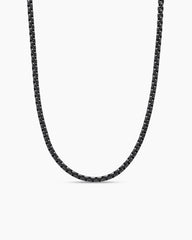 Box Chain Necklace in Darkened Stainless Steel, 4mm