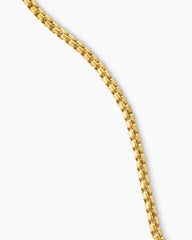 Box Chain Necklace in Brushed 18K Yellow Gold, 2.7mm