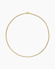 Box Chain Necklace in Brushed 18K Yellow Gold, 2.7mm