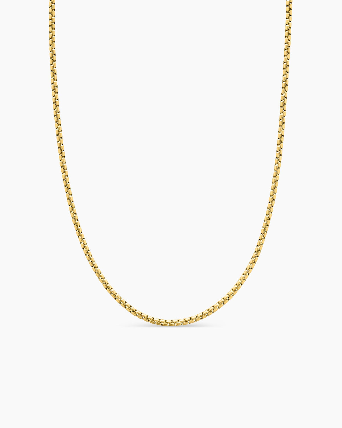 Box Chain Necklace in Brushed 18K Yellow Gold, 2.7mm