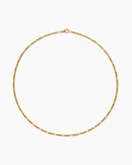 Open Station Box Chain Necklace in 18K Yellow Gold, 3mm