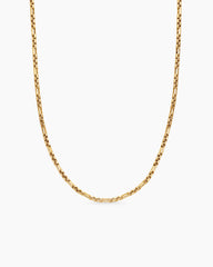 Open Station Box Chain Necklace in 18K Yellow Gold, 3mm