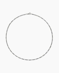 Open Station Box Chain Necklace in Sterling Silver, 3mm