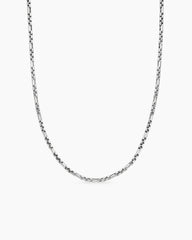 Open Station Box Chain Necklace in Sterling Silver, 3mm