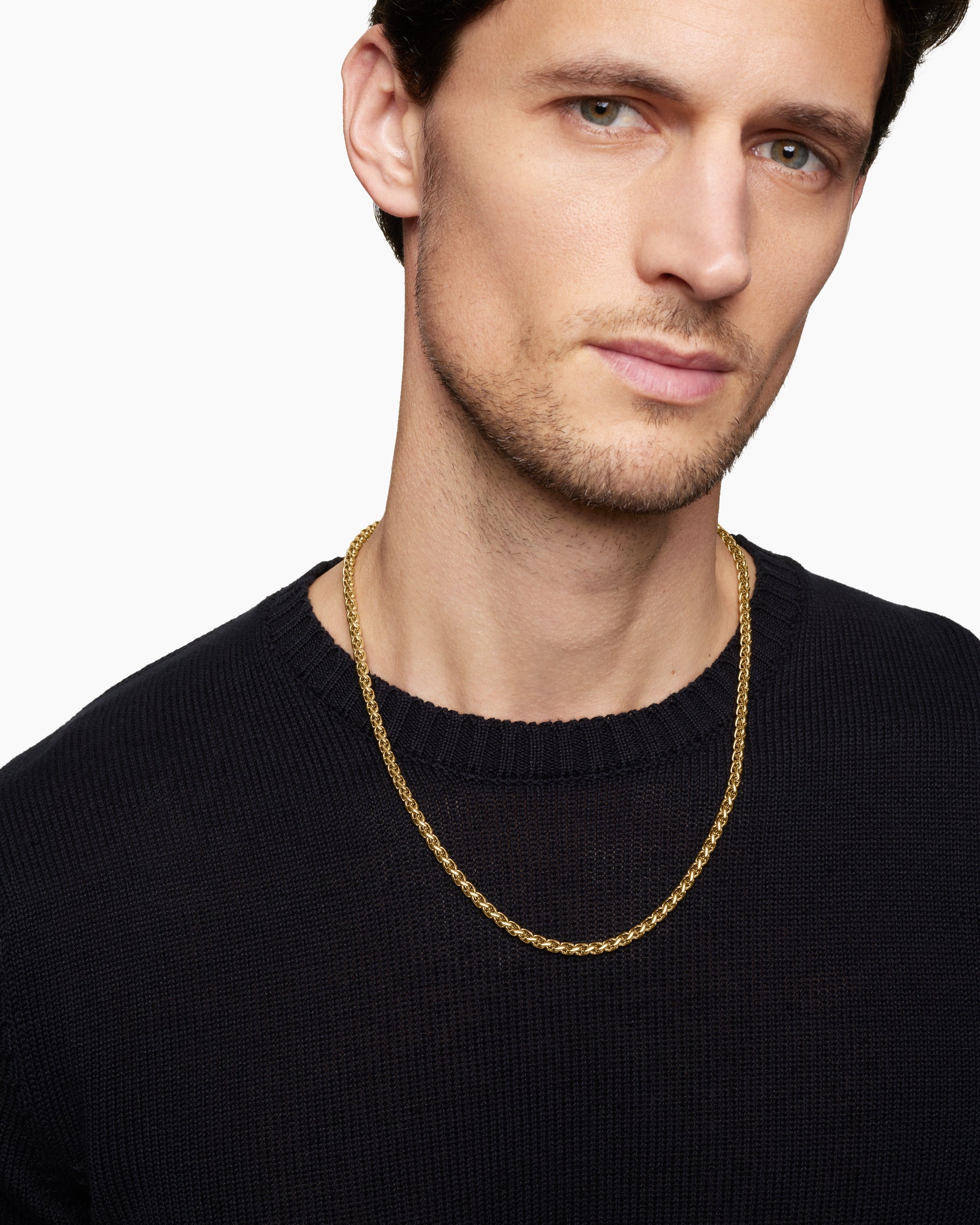 Wheat Chain Necklace in 18K Yellow Gold, 4mm