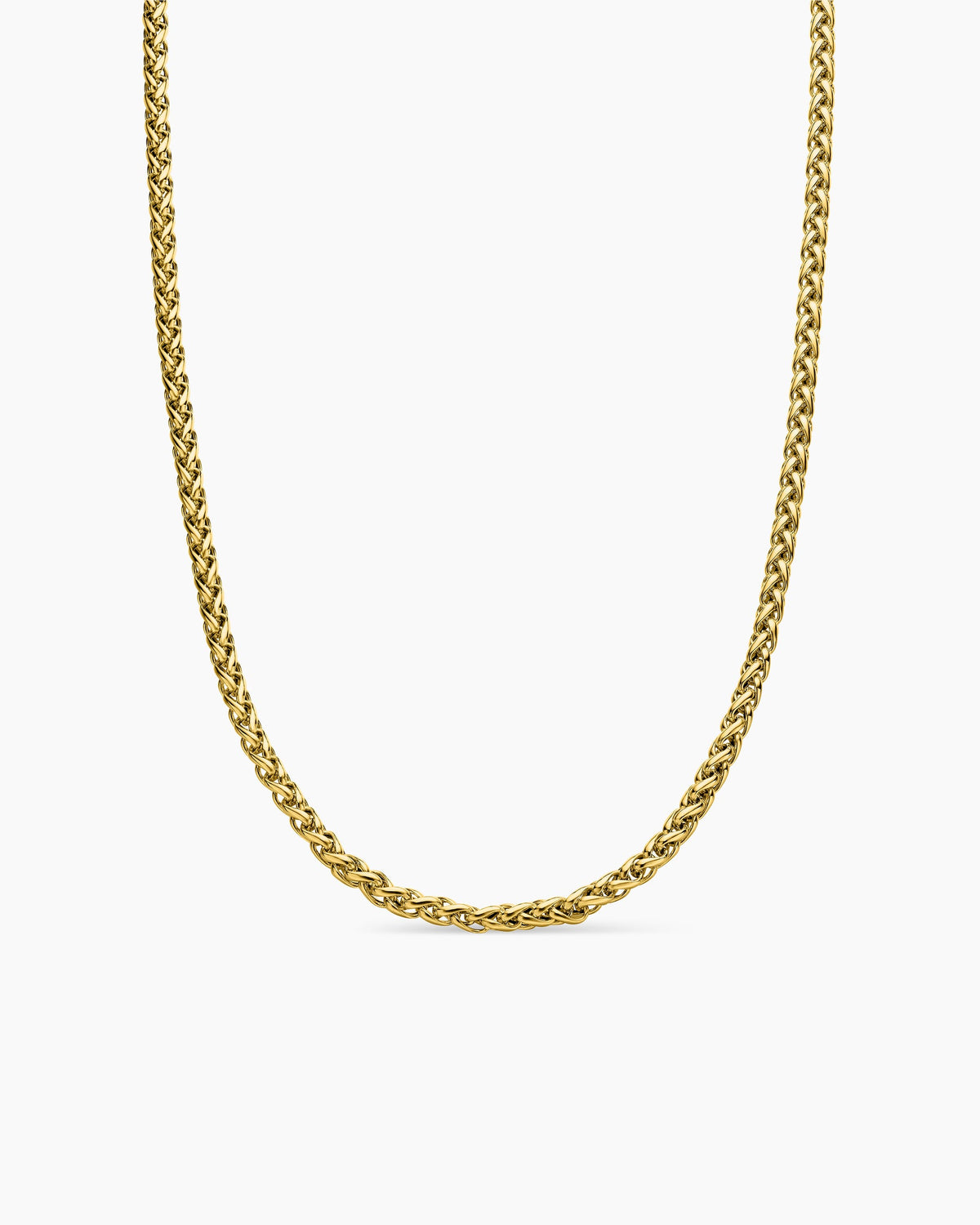 Wheat Chain Necklace in 18K Yellow Gold, 4mm