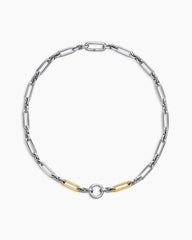 Lexington Chain Necklace in Sterling Silver with 18K Yellow Gold, 7mm