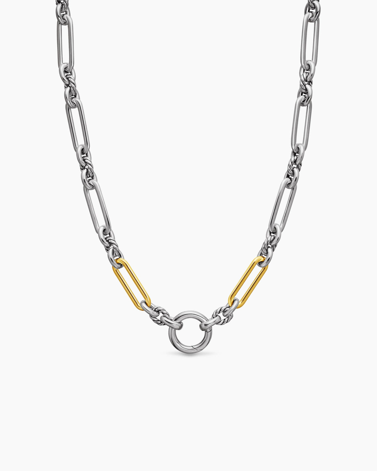 Lexington Chain Necklace in Sterling Silver with 18K Yellow Gold, 7mm