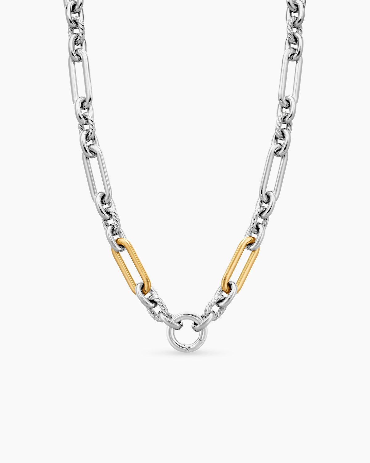 Lexington Chain Necklace in Sterling Silver with 18K Yellow Gold, 9.8mm