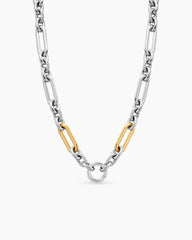 Lexington Chain Necklace in Sterling Silver with 18K Yellow Gold, 9.8mm