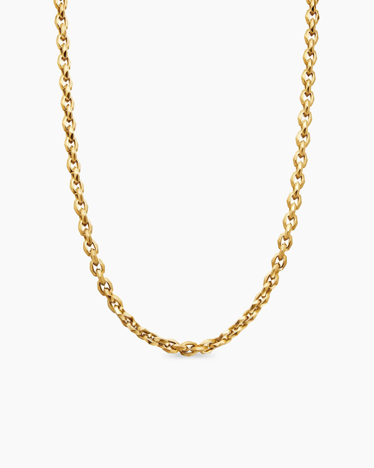 Faceted Chain Necklace in 18K Yellow Gold, 7mm