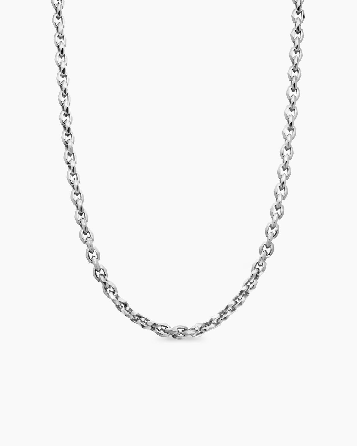 Faceted Chain Necklace in Sterling Silver, 7mm