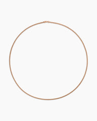 Wheat Chain Necklace in 18K Rose Gold, 2.5mm