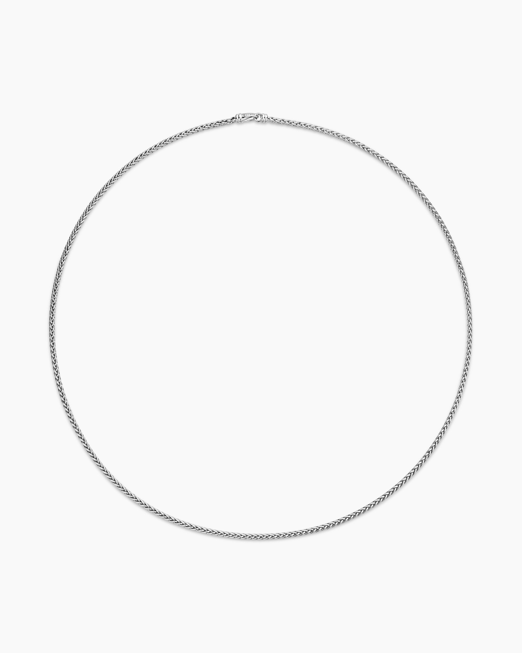 Wheat Chain Necklace in Sterling Silver, 2.5mm