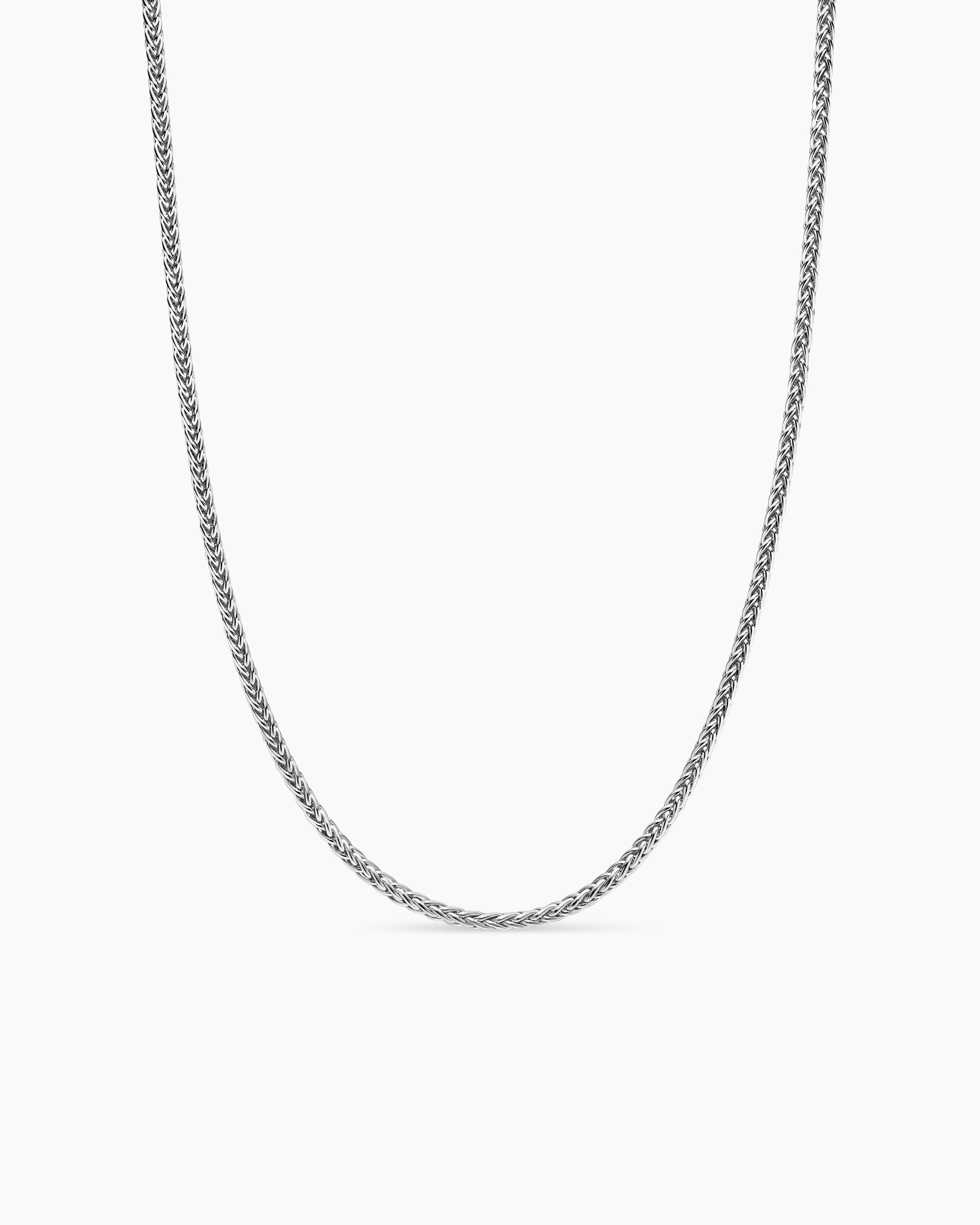 Wheat Chain Necklace in Sterling Silver, 2.5mm