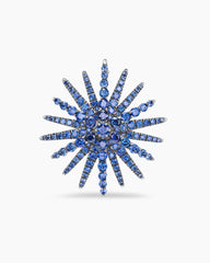 Starburst Pin in White Gold with Blue Sapphires