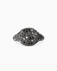 Pavé Pinky Ring in White Gold with Black Diamonds