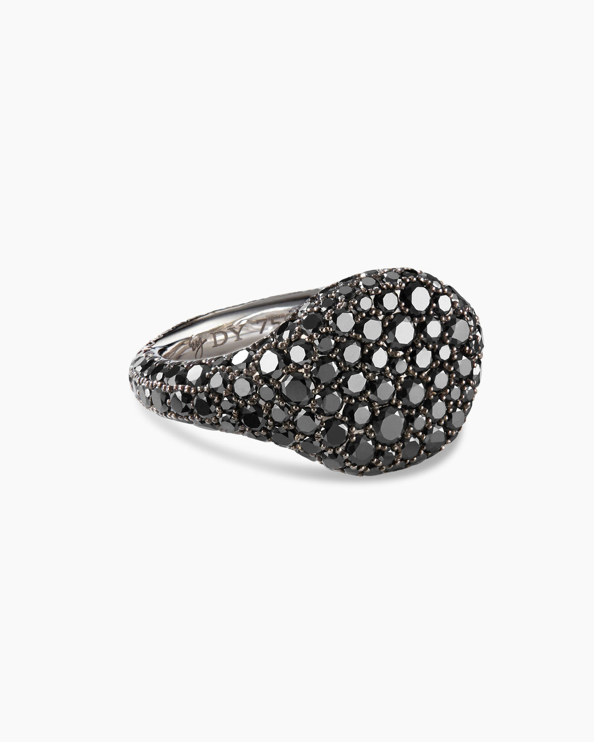 Pavé Pinky Ring in White Gold with Black Diamonds