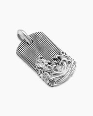 Waves Tag in Sterling Silver, 35mm