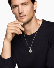 Star of David Pendant in Sterling Silver with Diamonds, 25mm