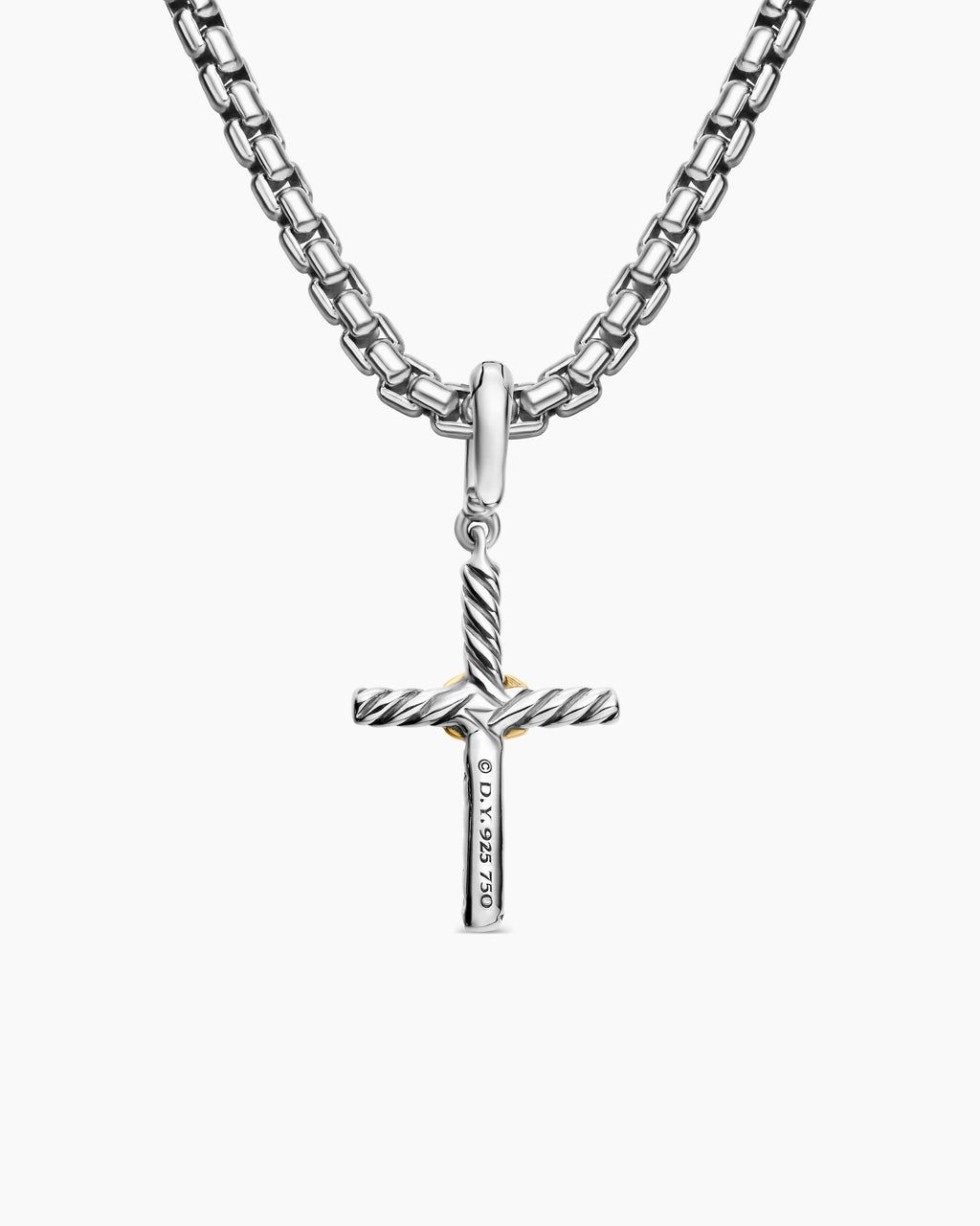 Petite X Cross Pendant in Sterling Silver with 18K Yellow Gold, 19.5mm