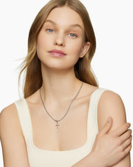 Petite X Cross Pendant in Sterling Silver with 18K Yellow Gold, 19.5mm