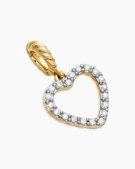Heart Amulet in 18K Yellow Gold with Diamonds, 11mm