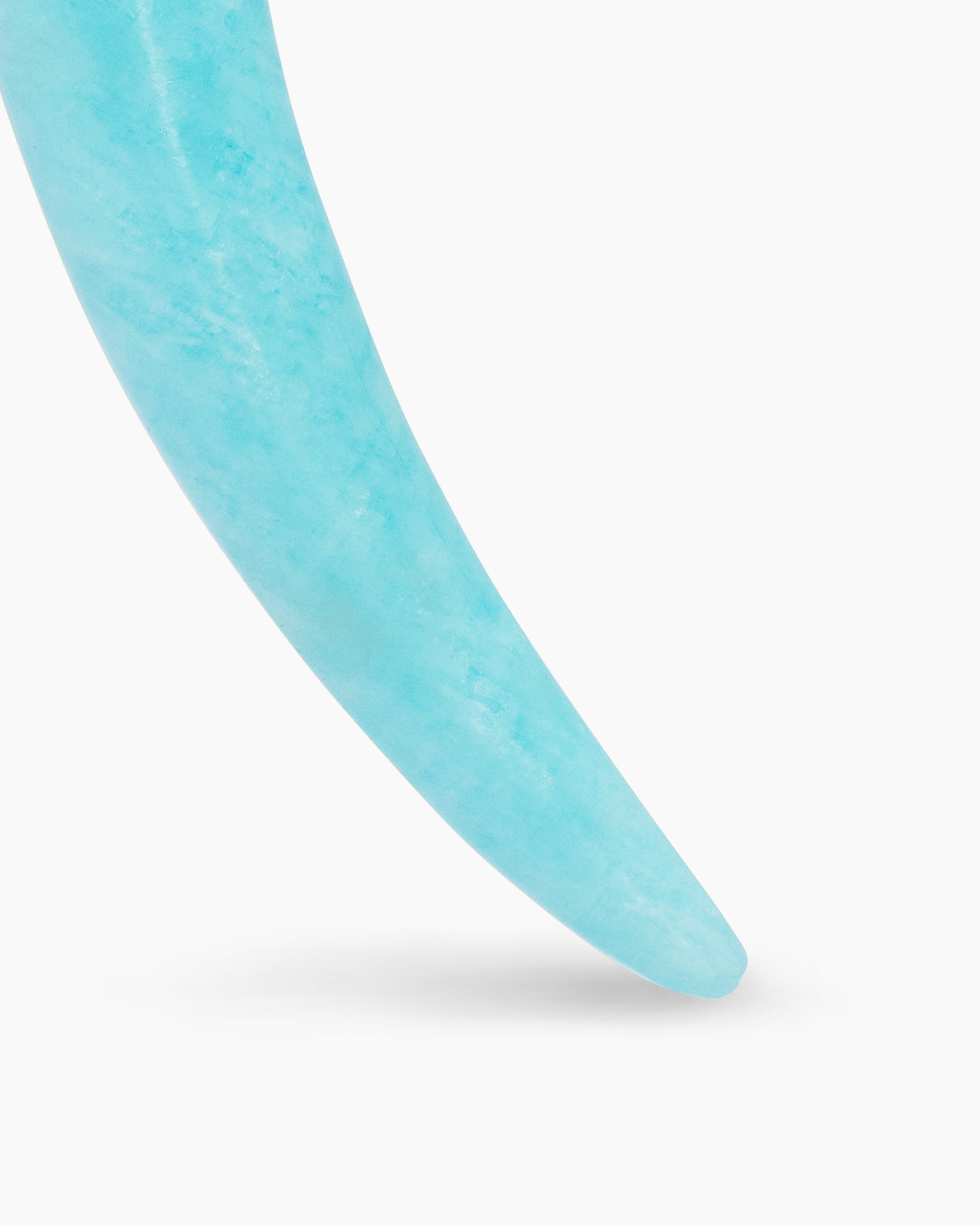 Tusk Amulet with Amazonite and 18K Yellow Gold, 31mm