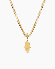 Hamsa Amulet in 18K Yellow Gold with Center Diamond, 15.8mm